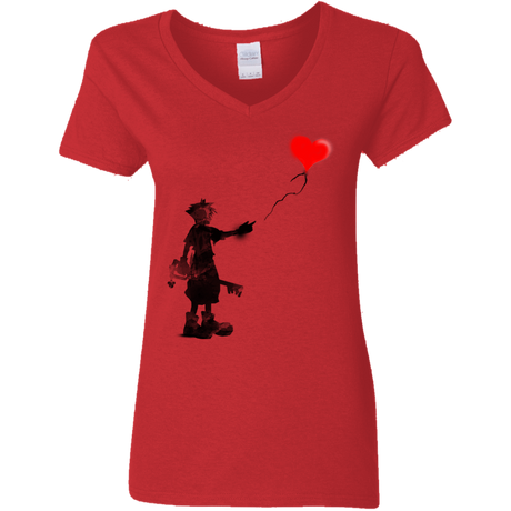 Boy and Balloon Women's V-Neck T-Shirt