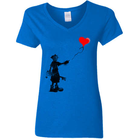 Boy and Balloon Women's V-Neck T-Shirt