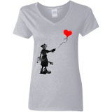 Boy and Balloon Women's V-Neck T-Shirt