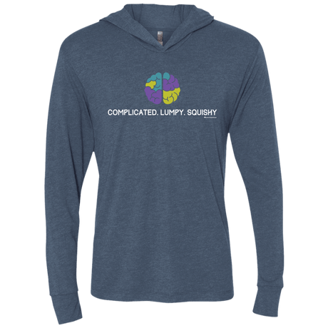 T-Shirts Indigo / X-Small Brain Triblend Long Sleeve Hoodie Tee