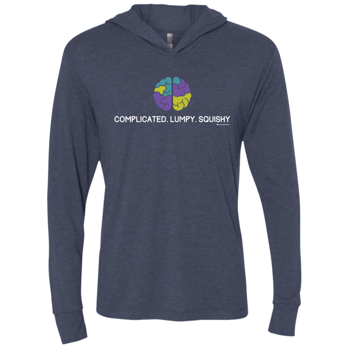 T-Shirts Vintage Navy / X-Small Brain Triblend Long Sleeve Hoodie Tee