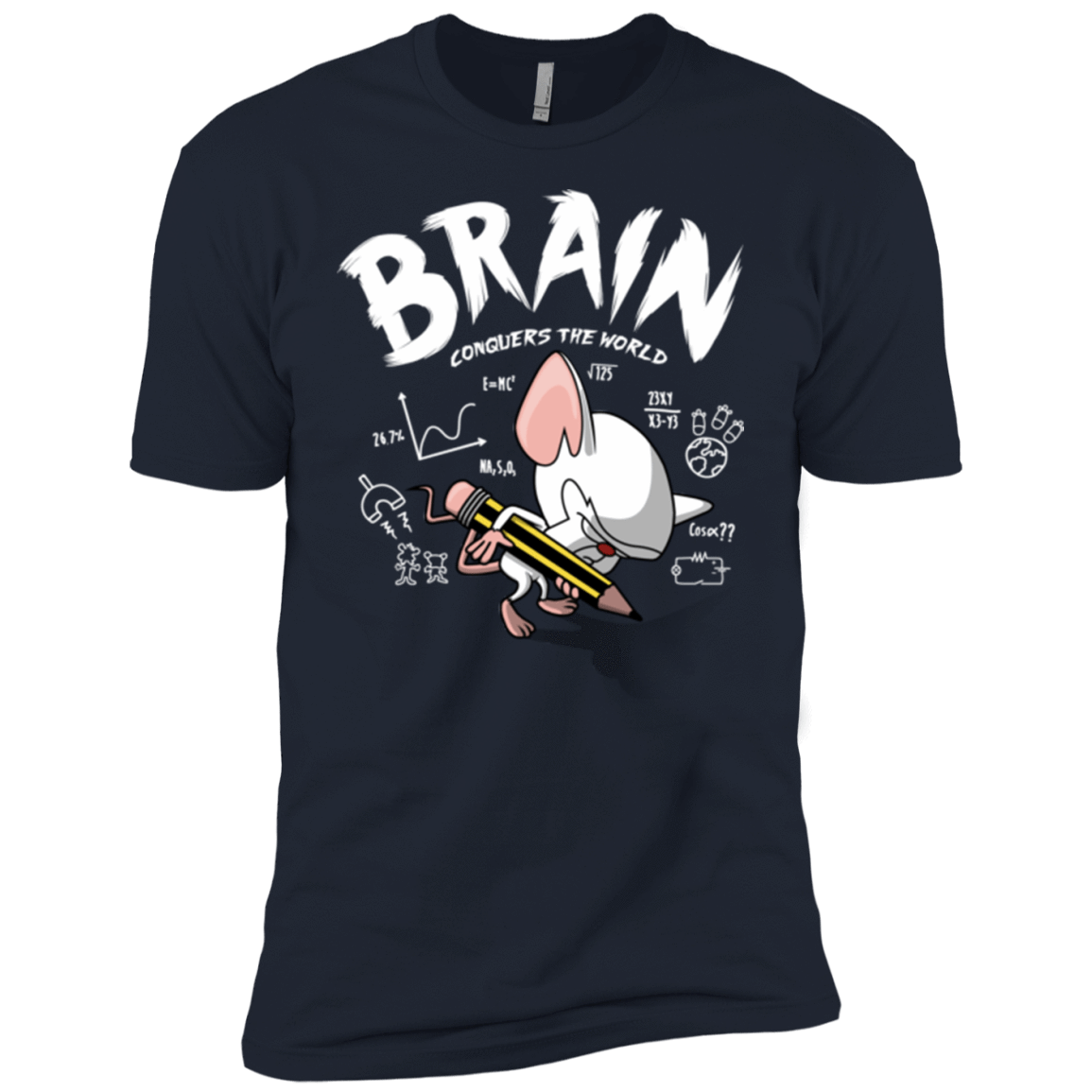 T-Shirts Midnight Navy / YXS Brain vs The World Boys Premium T-Shirt