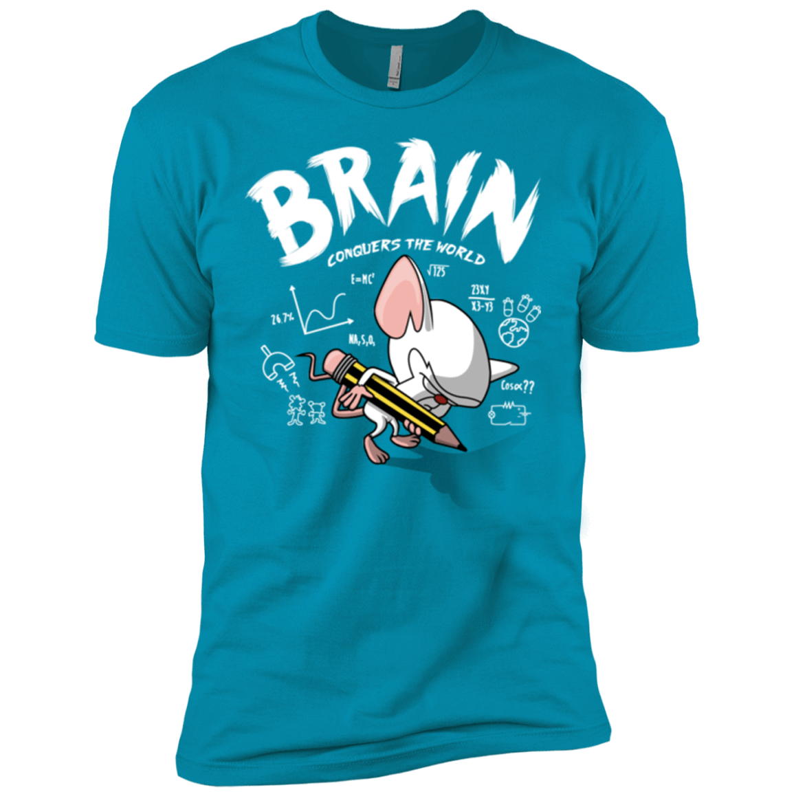 T-Shirts Turquoise / YXS Brain vs The World Boys Premium T-Shirt