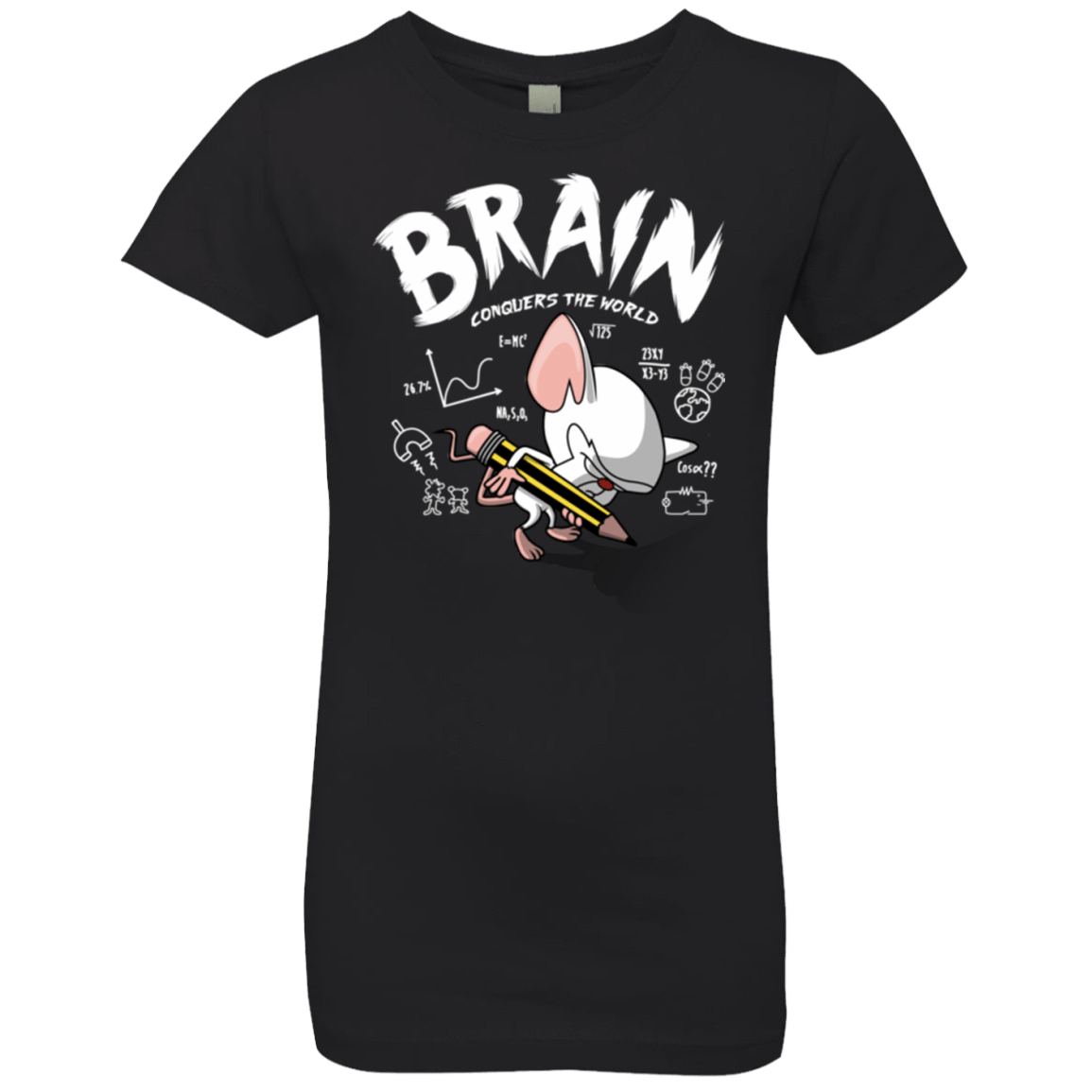 T-Shirts Black / YXS Brain vs The World Girls Premium T-Shirt