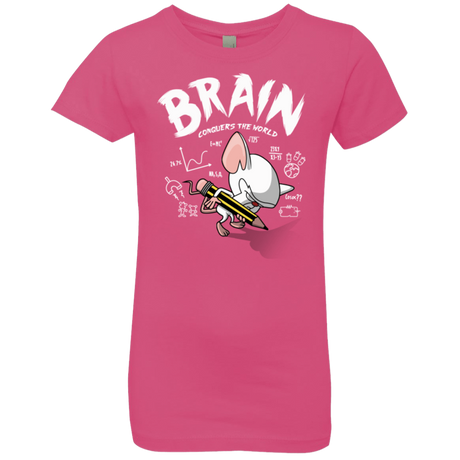 T-Shirts Hot Pink / YXS Brain vs The World Girls Premium T-Shirt