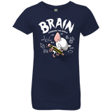 T-Shirts Midnight Navy / YXS Brain vs The World Girls Premium T-Shirt