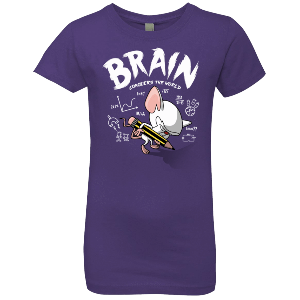 T-Shirts Purple Rush / YXS Brain vs The World Girls Premium T-Shirt
