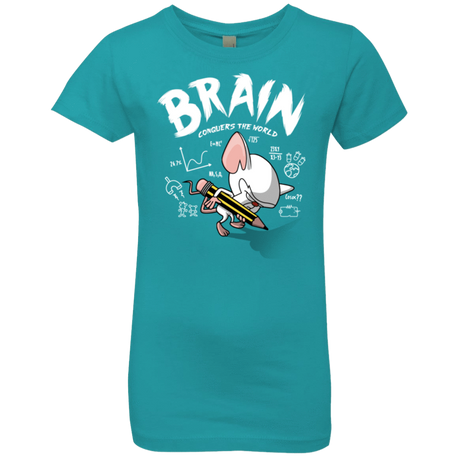 T-Shirts Tahiti Blue / YXS Brain vs The World Girls Premium T-Shirt