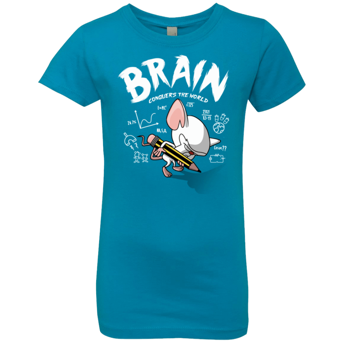 T-Shirts Turquoise / YXS Brain vs The World Girls Premium T-Shirt