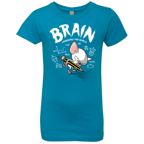 T-Shirts Turquoise / YXS Brain vs The World Girls Premium T-Shirt