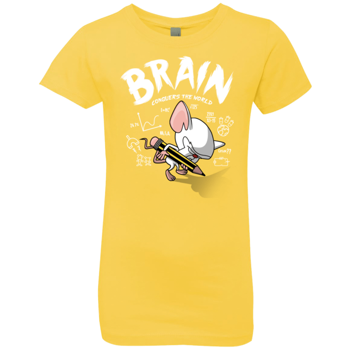 T-Shirts Vibrant Yellow / YXS Brain vs The World Girls Premium T-Shirt