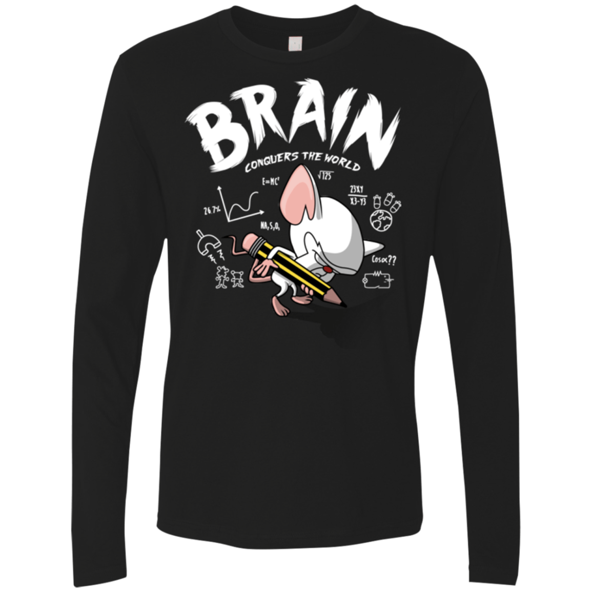 T-Shirts Black / Small Brain vs The World Men's Premium Long Sleeve
