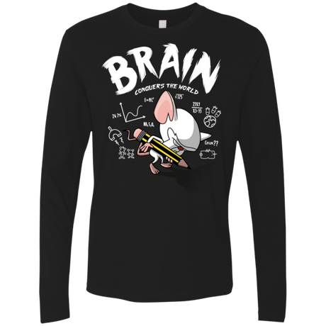 T-Shirts Black / Small Brain vs The World Men's Premium Long Sleeve