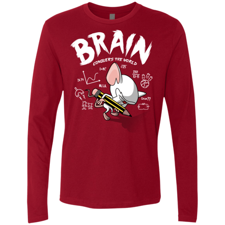 T-Shirts Cardinal / Small Brain vs The World Men's Premium Long Sleeve