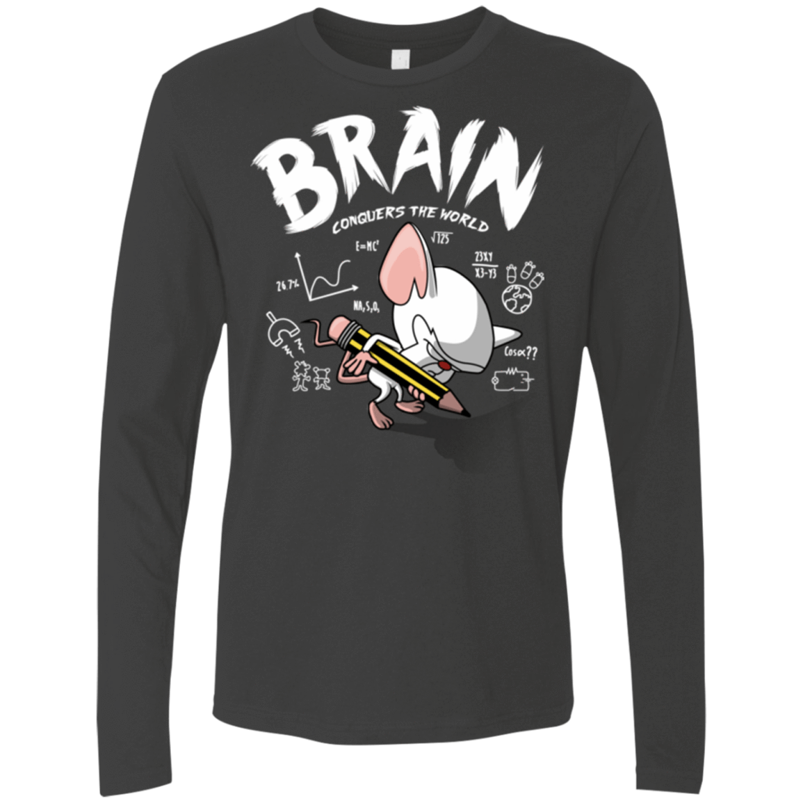 T-Shirts Heavy Metal / Small Brain vs The World Men's Premium Long Sleeve