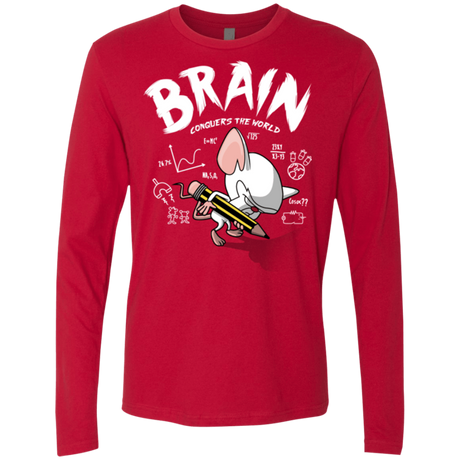 T-Shirts Red / Small Brain vs The World Men's Premium Long Sleeve