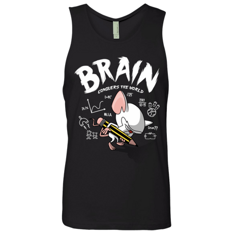 T-Shirts Black / Small Brain vs The World Men's Premium Tank Top