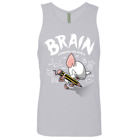 T-Shirts Heather Grey / Small Brain vs The World Men's Premium Tank Top