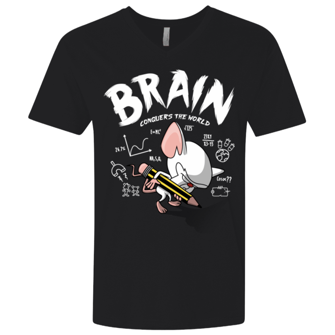 T-Shirts Black / X-Small Brain vs The World Men's Premium V-Neck