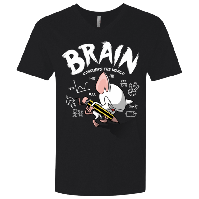 T-Shirts Black / X-Small Brain vs The World Men's Premium V-Neck