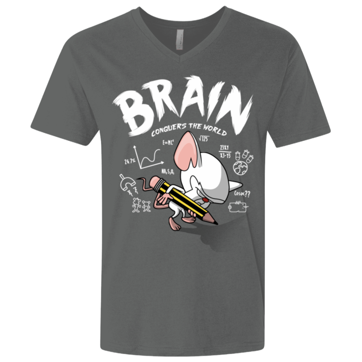 T-Shirts Heavy Metal / X-Small Brain vs The World Men's Premium V-Neck