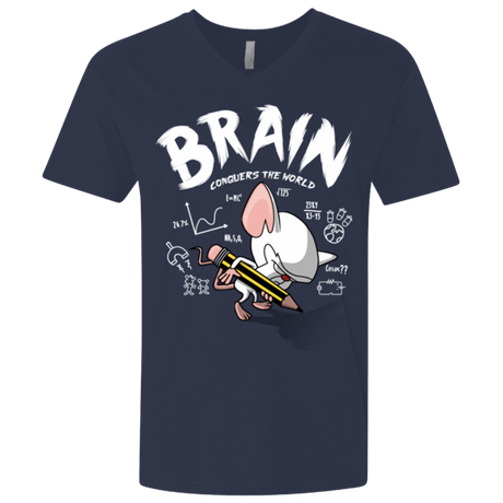 T-Shirts Midnight Navy / X-Small Brain vs The World Men's Premium V-Neck