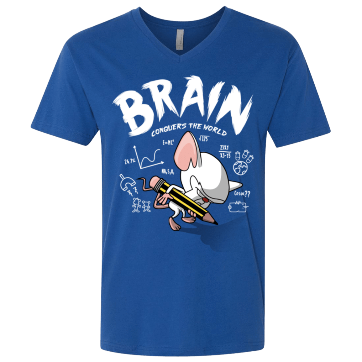 T-Shirts Royal / X-Small Brain vs The World Men's Premium V-Neck