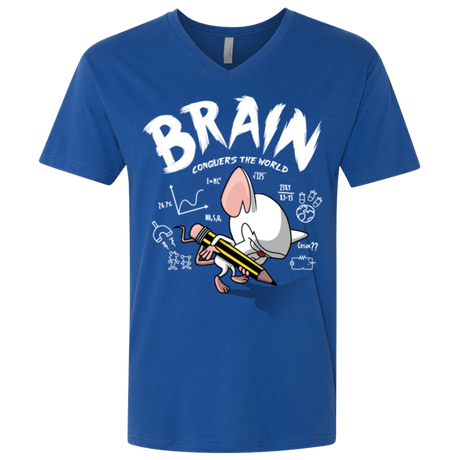 T-Shirts Royal / X-Small Brain vs The World Men's Premium V-Neck