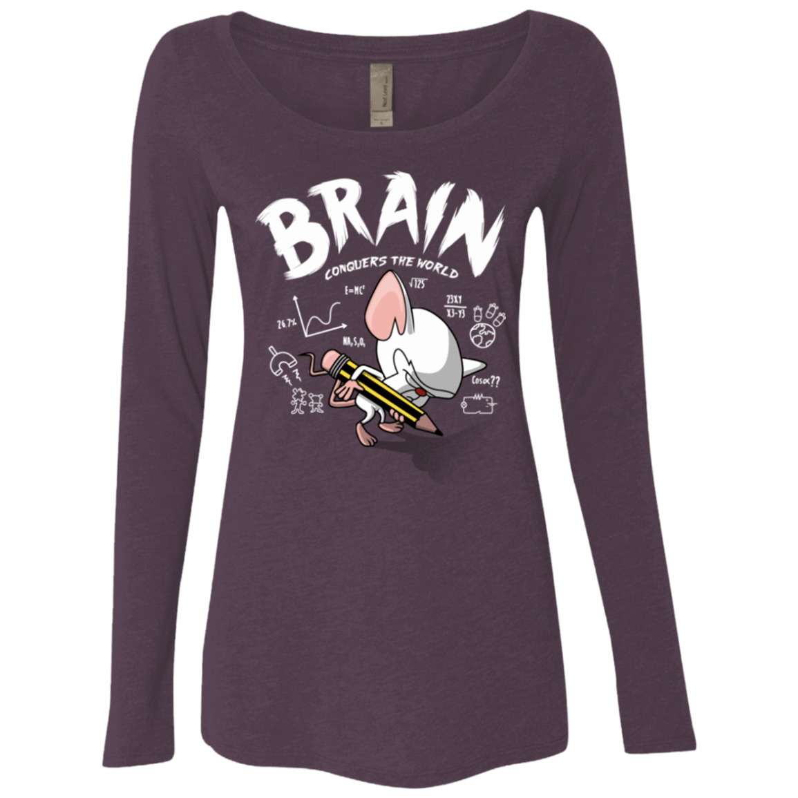 T-Shirts Vintage Purple / Small Brain vs The World Women's Triblend Long Sleeve Shirt