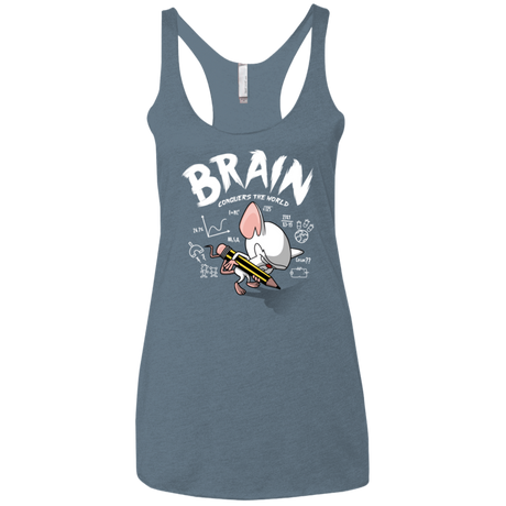 T-Shirts Indigo / X-Small Brain vs The World Women's Triblend Racerback Tank