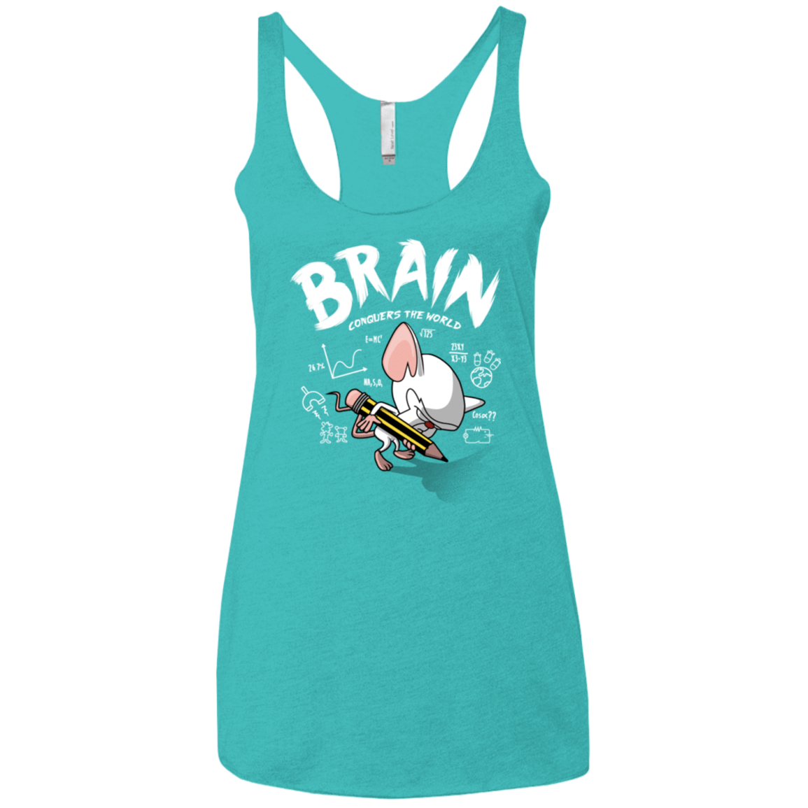 T-Shirts Tahiti Blue / X-Small Brain vs The World Women's Triblend Racerback Tank