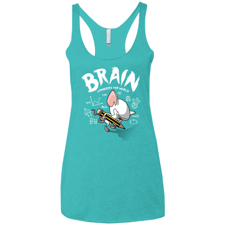 T-Shirts Tahiti Blue / X-Small Brain vs The World Women's Triblend Racerback Tank