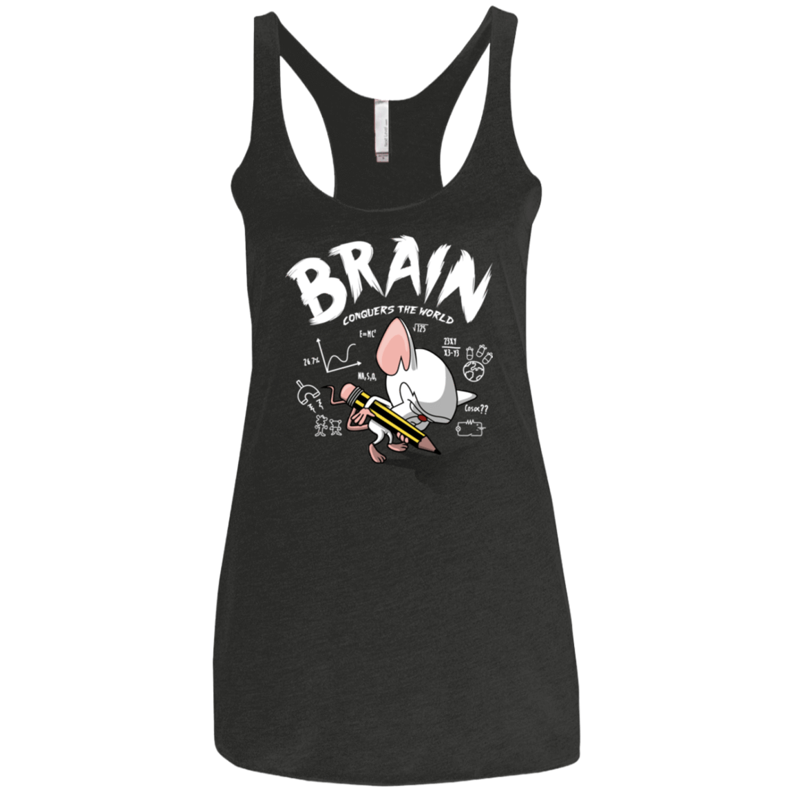 T-Shirts Vintage Black / X-Small Brain vs The World Women's Triblend Racerback Tank