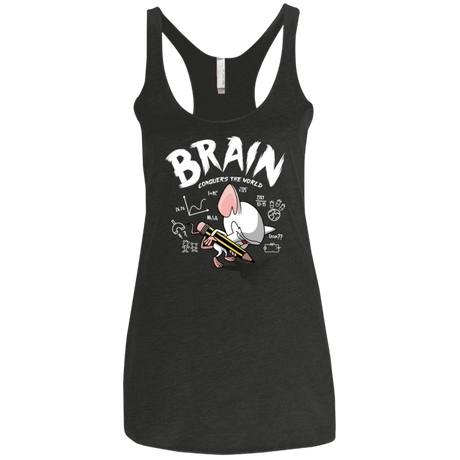 T-Shirts Vintage Black / X-Small Brain vs The World Women's Triblend Racerback Tank