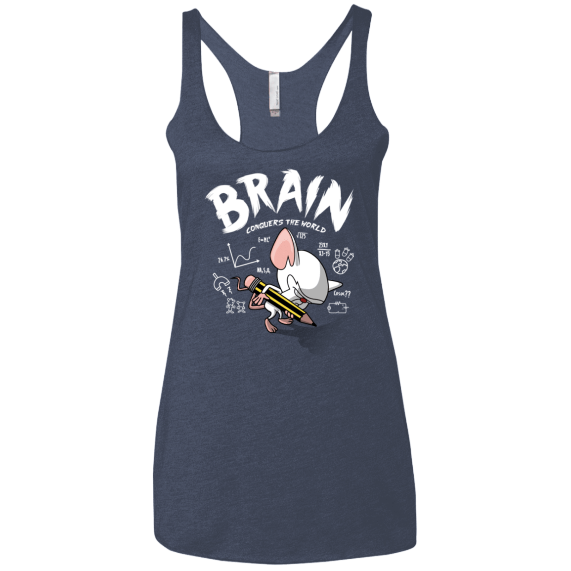 T-Shirts Vintage Navy / X-Small Brain vs The World Women's Triblend Racerback Tank