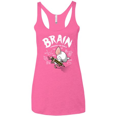 T-Shirts Vintage Pink / X-Small Brain vs The World Women's Triblend Racerback Tank