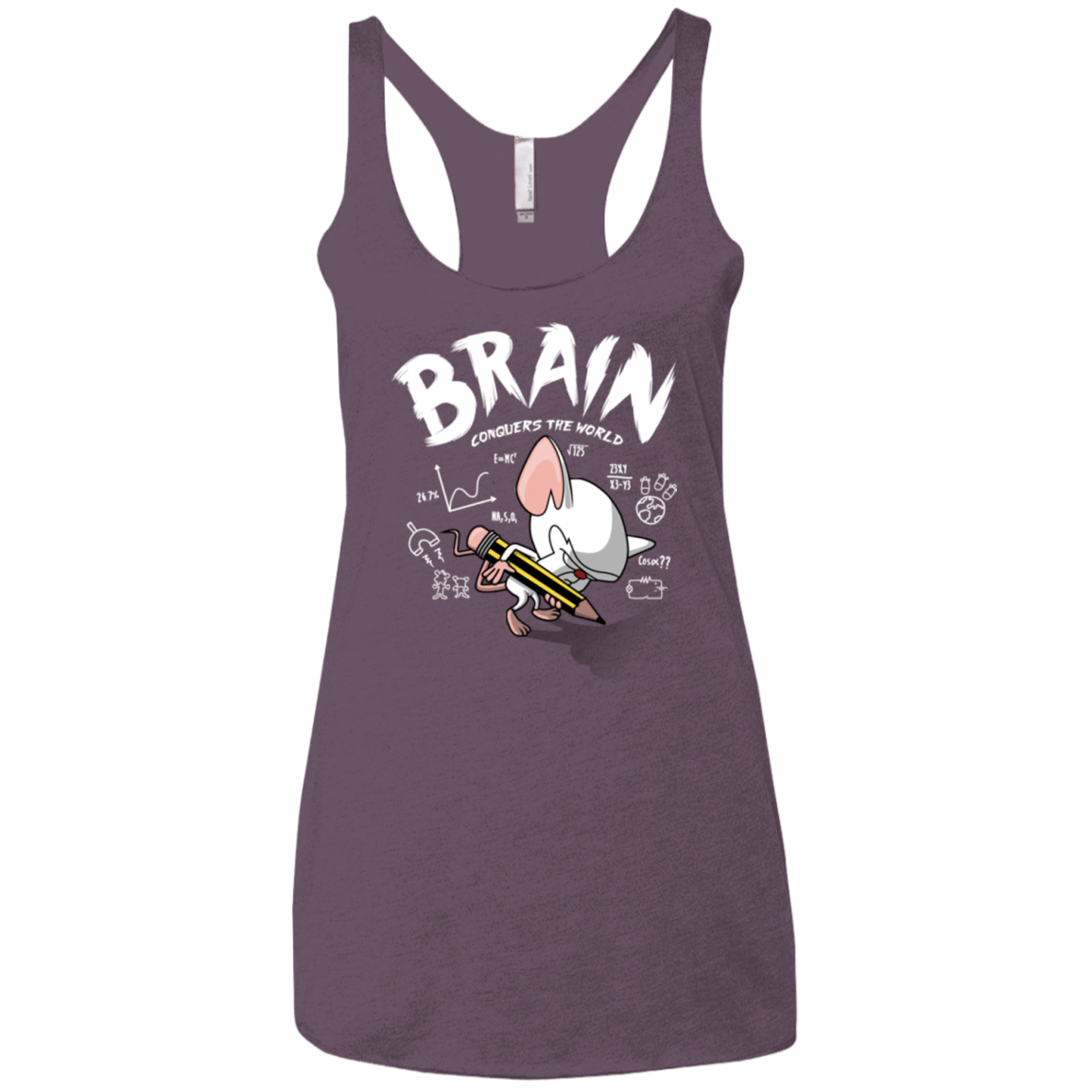 T-Shirts Vintage Purple / X-Small Brain vs The World Women's Triblend Racerback Tank