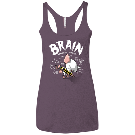 T-Shirts Vintage Purple / X-Small Brain vs The World Women's Triblend Racerback Tank