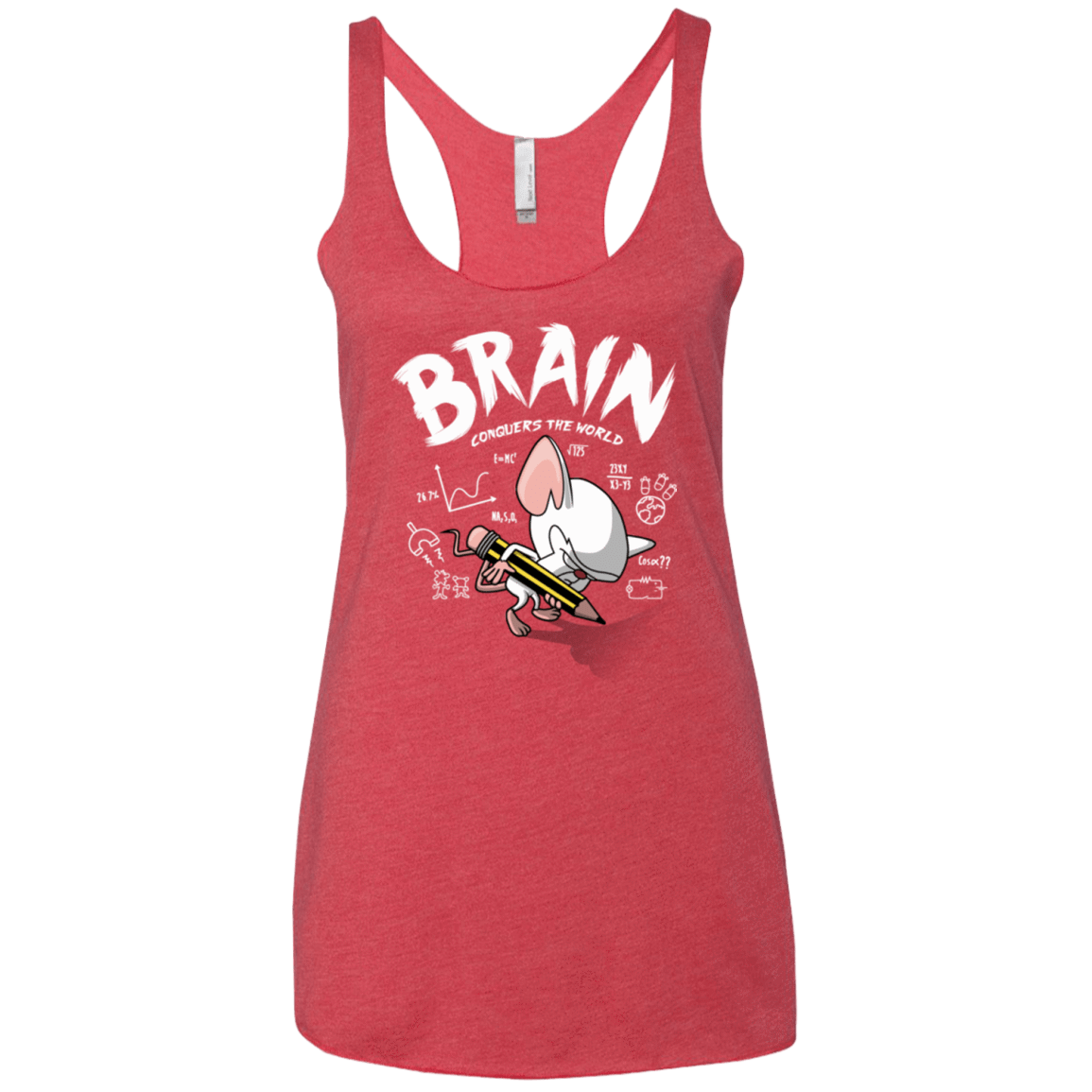 T-Shirts Vintage Red / X-Small Brain vs The World Women's Triblend Racerback Tank