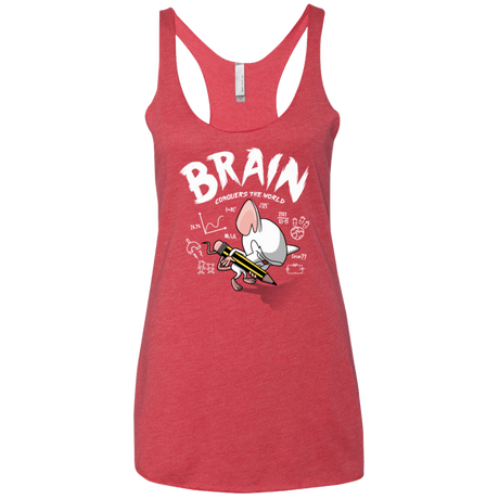 T-Shirts Vintage Red / X-Small Brain vs The World Women's Triblend Racerback Tank