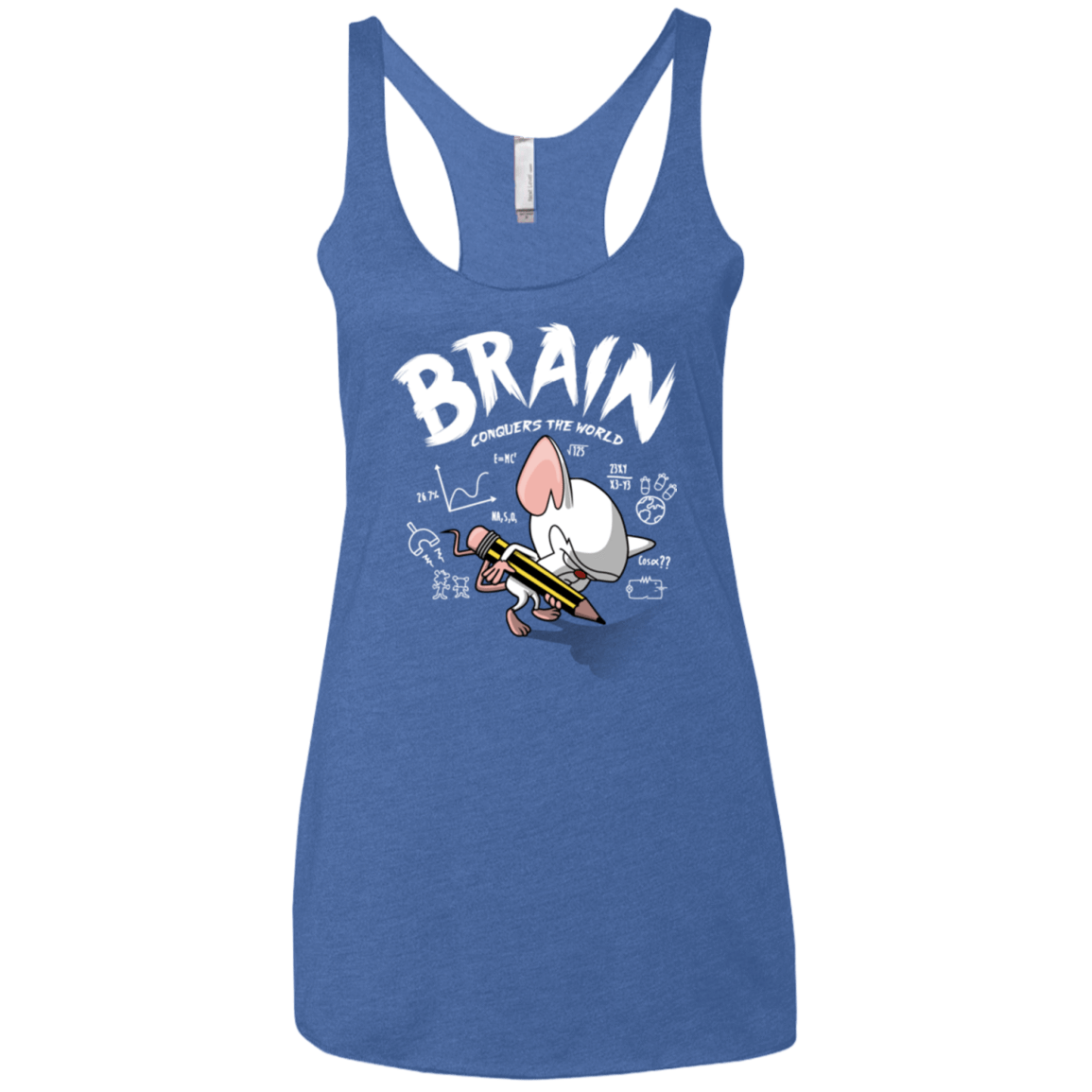 T-Shirts Vintage Royal / X-Small Brain vs The World Women's Triblend Racerback Tank
