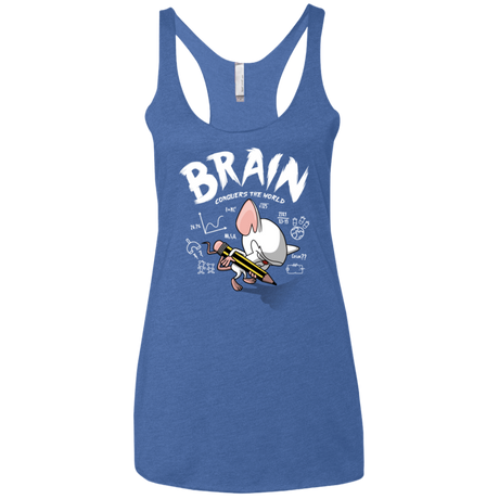 T-Shirts Vintage Royal / X-Small Brain vs The World Women's Triblend Racerback Tank