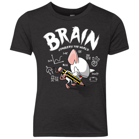 T-Shirts Vintage Black / YXS Brain vs The World Youth Triblend T-Shirt