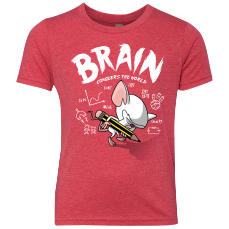 T-Shirts Vintage Red / YXS Brain vs The World Youth Triblend T-Shirt