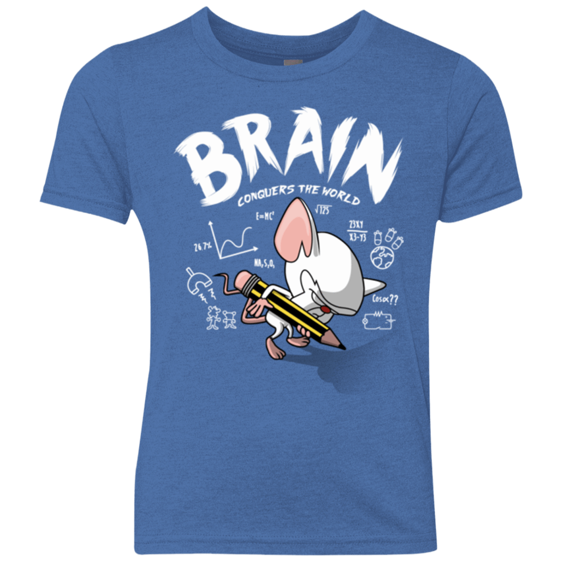 T-Shirts Vintage Royal / YXS Brain vs The World Youth Triblend T-Shirt