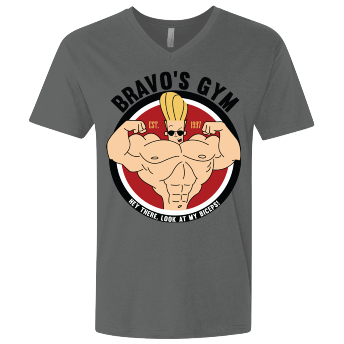 T-Shirts Heavy Metal / X-Small Bravo's Gym Men's Premium V-Neck