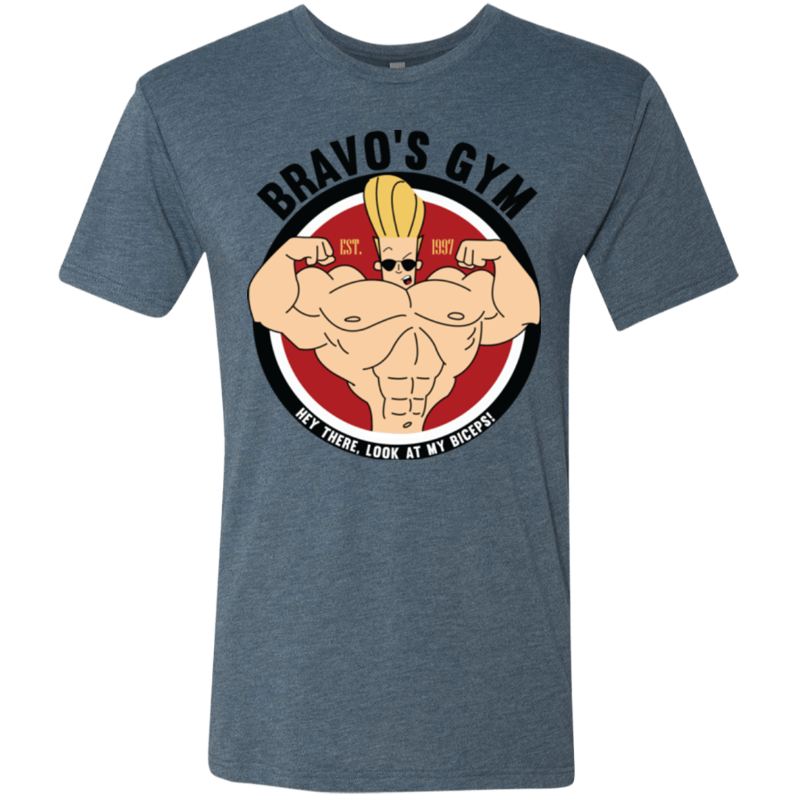 T-Shirts Indigo / Small Bravo's Gym Men's Triblend T-Shirt