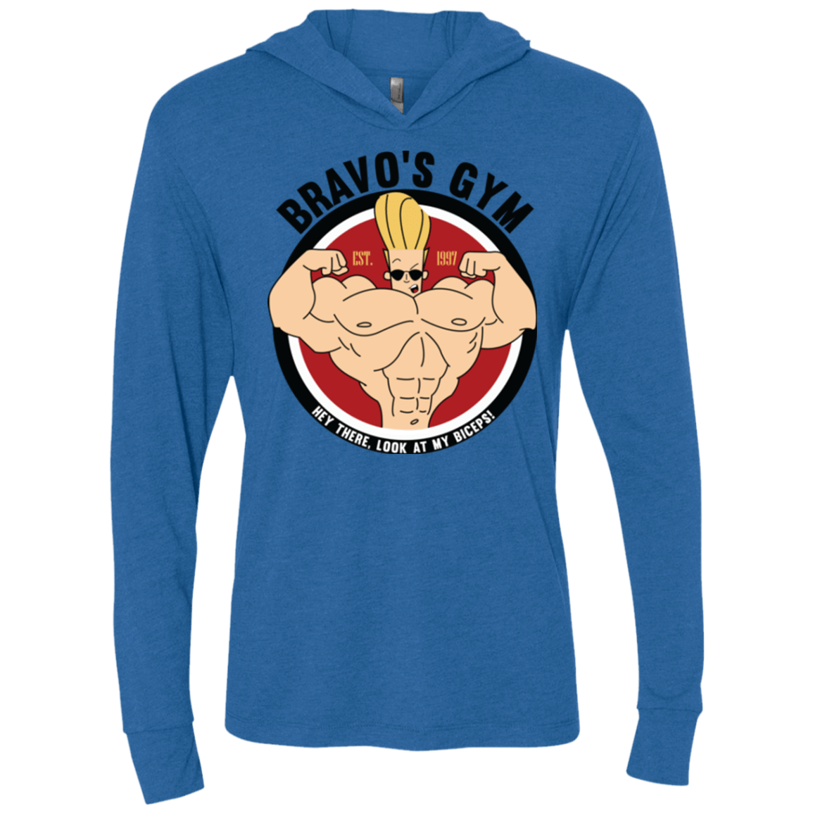 T-Shirts Vintage Royal / X-Small Bravo's Gym Triblend Long Sleeve Hoodie Tee