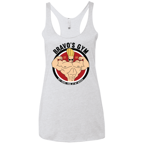 T-Shirts Heather White / X-Small Bravo's Gym Women's Triblend Racerback Tank