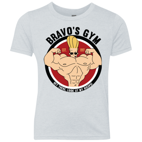 T-Shirts Heather White / YXS Bravo's Gym Youth Triblend T-Shirt
